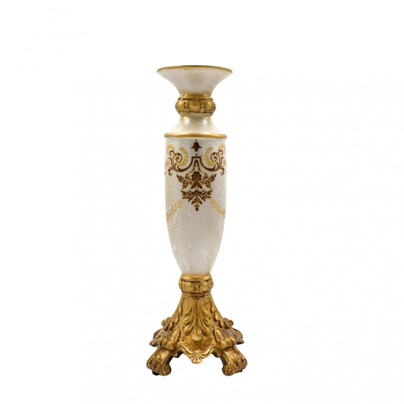 ΚΗΡΟΠΗΓΙΟ PR LUIS 11*11*35CM WHITE/GOLD