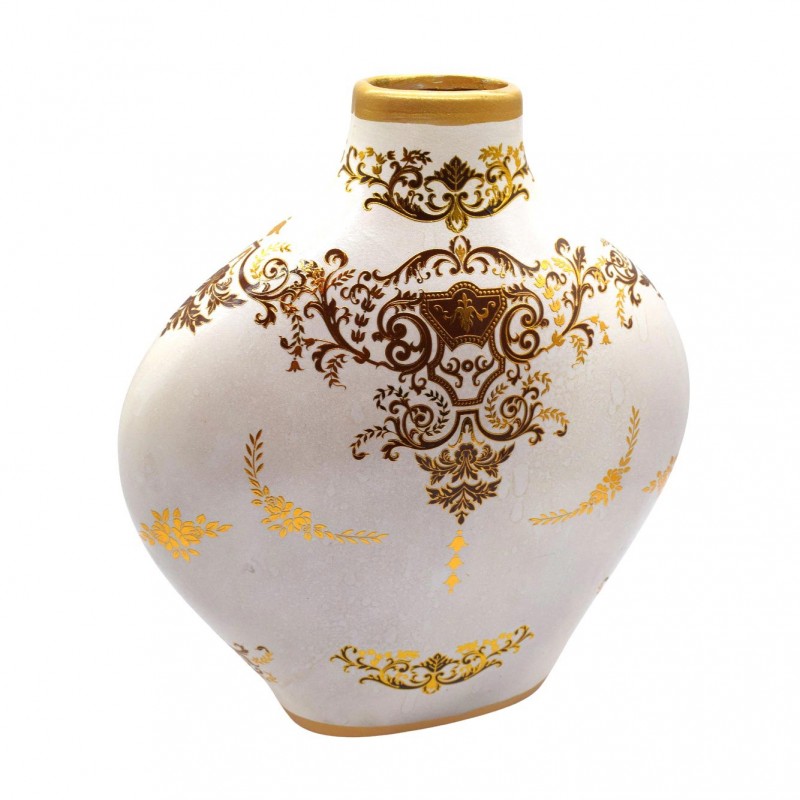 ΒΑΖΟ PR OVAL LUIS 31*7*36CM WHITE/GOLD