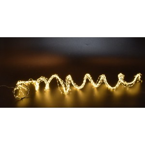 MICROLED CASCADE 10*2M 1000LED SILVER 10% FLASH WARM WHITE IP44