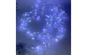 microled crystal curtain x 10 strings 3*2m 200led silver 8 functions white ip44