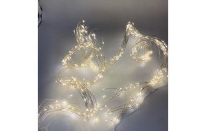 microled curtain x 10 strings 3*1m 200led silver steady warm white ip44