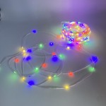 400 microled λαμπάκια σε σειρά με διάφανο καλώδιο IP44 με 8 προγράμματα και πολύχρωμο φωτισμό 5 μέτρα