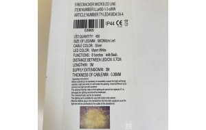 firecracker lights 3m 450led silver 8 functions warm white ip44