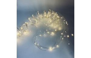 320 microled λαμπάκια καταρράκτης για δέντρο με ασημί καλώδιο IP44 με σταθερό φωτισμό και θερμό λευκό φως 400 εκ ύψος