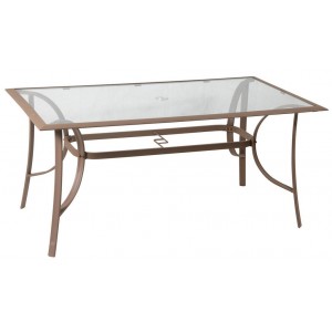 Τραπέζι μεταλλικό παραλληλόγραμμο με πλαίσιο αλουμινίου 140x80 εκ