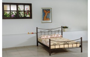 Υπέρδιπλο μεταλλικό κρεβάτι Ηρώ 158x208 εκ