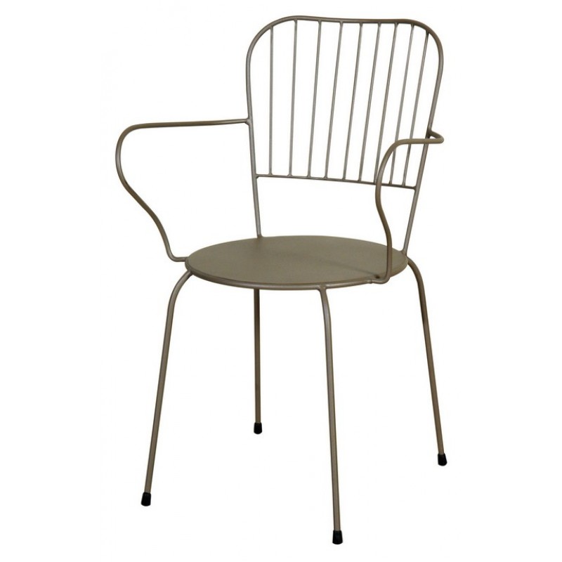 Γαλβανισμένο καφέ απόχρωσης τετράγωνη μεταλλική καρέκλα 55x58x89 εκ