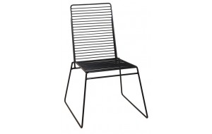Μεταλλική μαύρη στοιβαζόμενη καρέκλα γαλβανισμένη κήπου 58x64x89 εκ