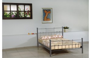 Υπέρδιπλο μεταλλικό κρεβάτι Ευρυδίκη 159x208 εκ