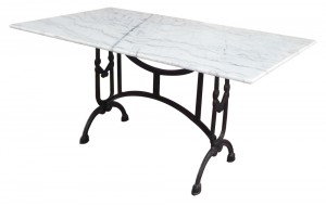 Μεταλλικό παραλληλόγραμμο τραπέζι με μάρμαρο 140x80 εκ