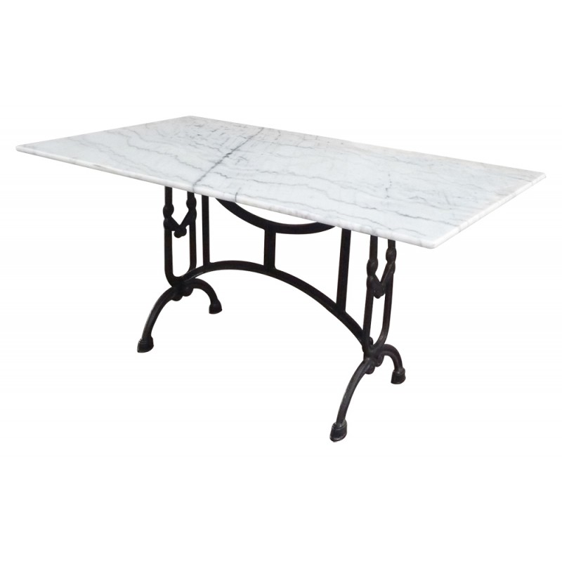 Μεταλλικό παραλληλόγραμμο τραπέζι με μάρμαρο 140x80x72 εκ