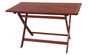 Red Shorea ξύλινο πτυσσόμενο τραπέζι παραλληλόγραμμο 120x75x75 εκ