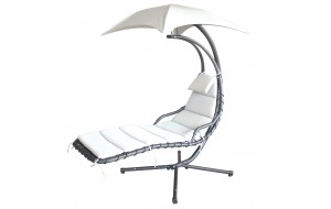 Κουνιστή μεταλλική καρέκλα με ομπρέλα και μαξιλάρι 190x127x160 εκ