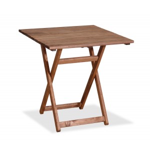 Ξύλινο τετράγωνο πτυσσόμενο καφέ τραπέζι από οξυά 60x60x72 εκ