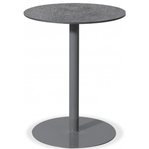Μεταλλικό στρογγυλό τραπέζι με επιφάνεια από compact HPL σε γκρι απόχρωση 60x75 εκ