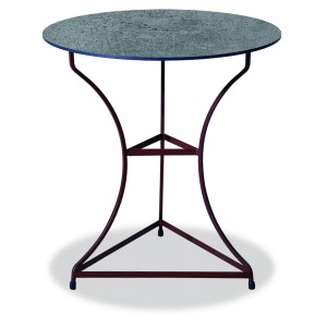 Αγαλβάνιστο στρογγυλό τραπέζι με επιφάνεια Compact Hpl γκρι 68x74 εκ