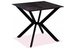 Τετράγωνο μεταλλικό τραπέζι με επιφάνεια Compact Hpl γκρι 80x80x75 εκ