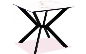 Τετράγωνο μεταλλικό τραπέζι με επιφάνεια Compact Hpl γκρι 78x78x75 εκ