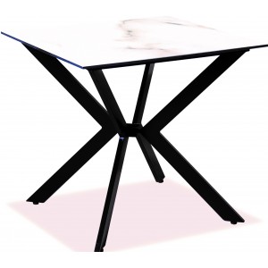 Τετράγωνο μεταλλικό τραπέζι με επιφάνεια γκρι Compact Hpl 68x68x75 εκ