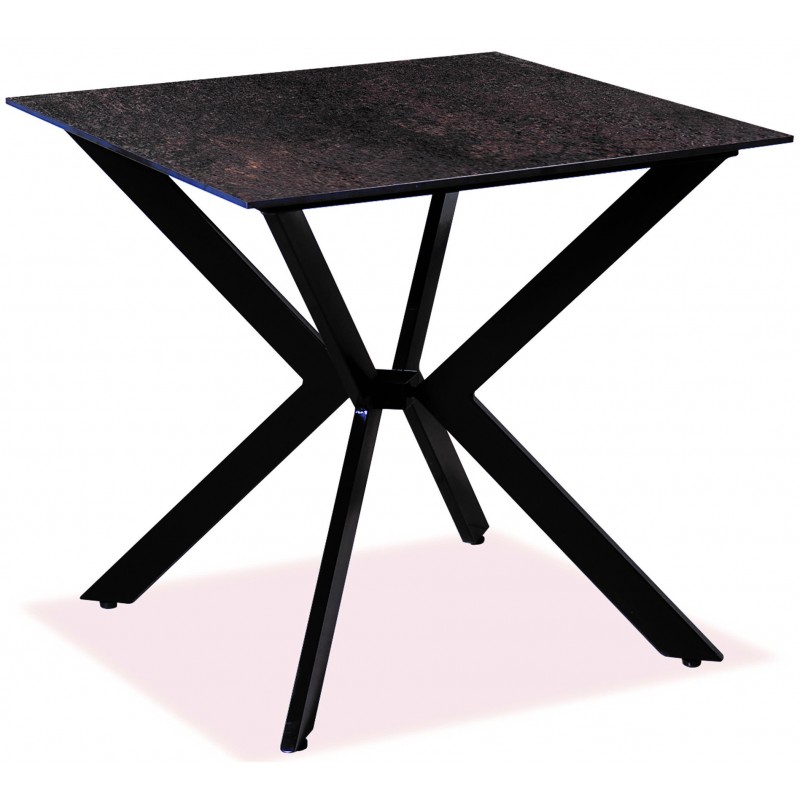 Τετράγωνο μεταλλικό τραπέζι με επιφάνεια Compact Hpl γκρι 70x70x75 εκ