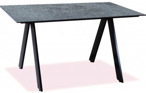 Μεταλλικό ορθογώνιο τραπέζι με επιφάνεια από compact HPL σε γκρι απόχρωση 160x90x75 εκ