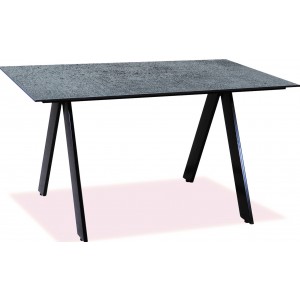 Μεταλλικό ορθογώνιο τραπέζι με επιφάνεια από compact HPL σε γκρι απόχρωση 160x90x75 εκ