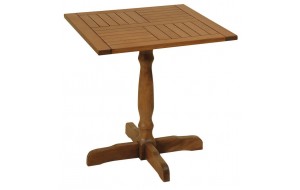 Ξύλινο τετράγωνο σταθερό τραπέζι οξυάς 70x70x72 εκ