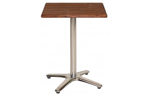 Μεταλλικό τετράγωνο τραπέζι με επιφάνεια από ξύλο πεύκου σε φυσική απόχρωση 60x73 εκ