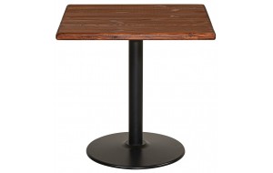 Μεταλλικό τετράγωνο τραπέζι με επιφάνεια από ξύλο πεύκου σε φυσική απόχρωση 80x73 εκ