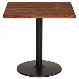 Μεταλλικό τετράγωνο τραπέζι με επιφάνεια από ξύλο πεύκου σε φυσική απόχρωση 80x73 εκ