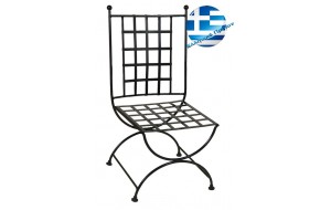 Γαλβανισμένη μεταλλική μαύρη καρέκλα μασίφ καρέ 50x62x98 εκ