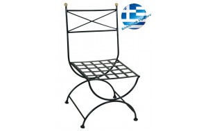 Retro γαλβανισμένη μεταλλική καρέκλα μασίφ χιαστί 50x58x89 εκ