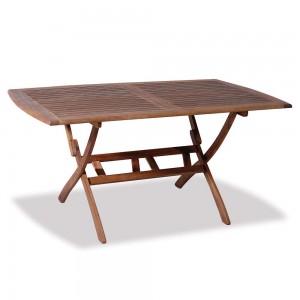 Ξύλινο παραλληλόγραμμο πτυσσόμενο τραπέζι acacia 150x85x72 εκ