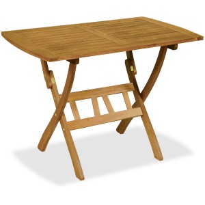 Ξύλινο παραλληλόγραμμο πτυσσόμενο τραπέζι acacia 150x85x72 εκ