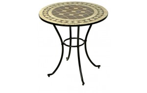 Στρογγυλό μεταλλικό μαύρο τραπέζι mosaic 60x75 εκ