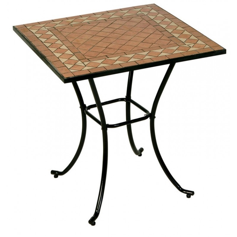 Τετράγωνο μεταλλικό τραπέζι mosaic 70x70x75 εκ