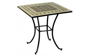 Μεταλλικό μαύρο τραπέζι τετράγωνο mosaic 70x70 εκ