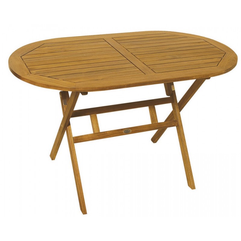 Acacia ξύλινο οβάλ πτυσσόμενο τραπέζι 120x70x72 εκ