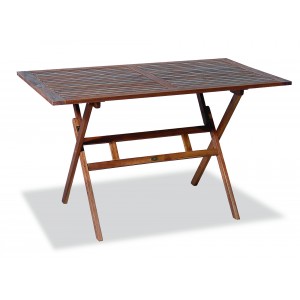 Παραλληλόγραμμο πτυσσόμενο τραπέζι από ξύλο ακακίας 120x70x72 εκ