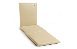 Δερματίνη μαξιλάρι για ξαπλώστρα με φερμουάρ σε εκρού χρώμα 60x196x6 εκ