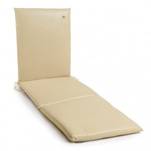 Δερματίνη μαξιλάρι για ξαπλώστρα με φερμουάρ σε εκρού χρώμα 196x60x6 εκ