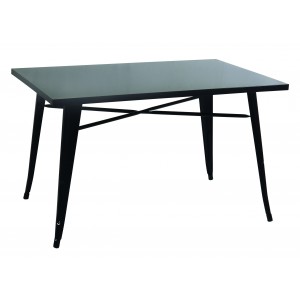 Γαλβανισμένο μαύρο μεταλλικό παραλληλόγραμμο τραπέζι 120x80x72 εκ