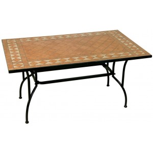 Παραλληλόγραμμο μεταλλικό τραπέζι mosaic 150x90 εκ