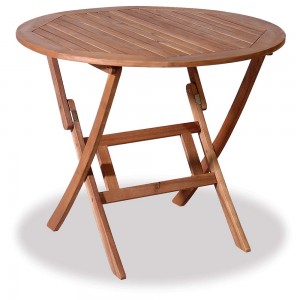 Acacia ξύλινο στρογγυλό πτυσσόμενο τραπέζι 90x75 εκ