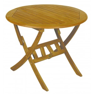 Acacia ξύλινο στρογγυλό πτυσσόμενο τραπέζι 90x75 εκ