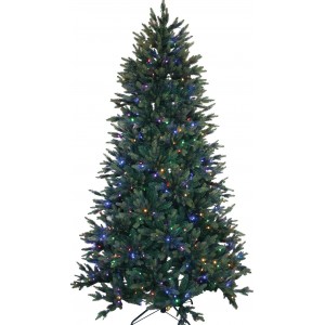 Χριστουγεννιάτικο δέντρο σε πράσινη απόχρωση με φύλλωμα PVC με ενσωματωμένα 500 LED πολύχρωμα RGB και 8 προγράμματα και ύψος 210 εκ