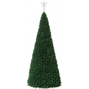 Ring Terra χριστουγεννιάτικο δέντρο με μεταλλικό σκελετό και πράσινο φύλλωμα PVC με αστέρι και 5 μέτρα