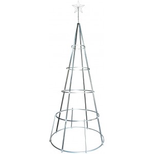 Ring Terra χριστουγεννιάτικο δέντρο με μεταλλικό σκελετό και πράσινο φύλλωμα PVC με αστέρι και 8 μέτρα