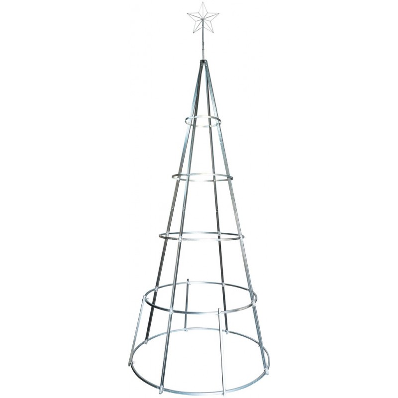 Ring Terra χριστουγεννιάτικο δέντρο με μεταλλικό σκελετό και πράσινο φύλλωμα PVC με αστέρι και 8 μέτρα