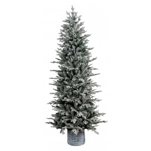 Dryad χριστουγεννιάτικο δέντρο slim με χιονισμένα πράσινα φύλλα με mix PE-PVC υλικό και ύψος 240 εκ